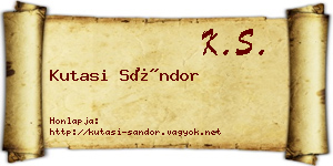 Kutasi Sándor névjegykártya
