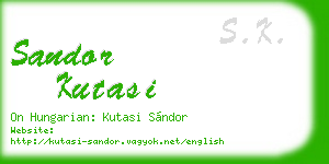 sandor kutasi business card